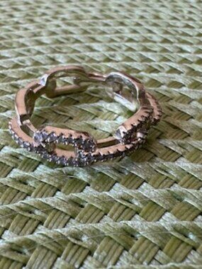 Gold Chain Link Ring with CZ's